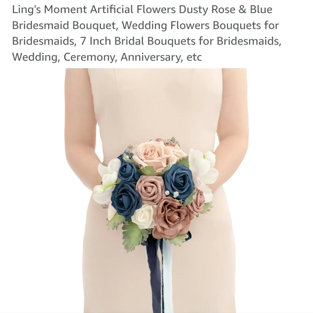 Lind Moments Elegant Bouquet with Blue, Dusty Rose and Cream Roses